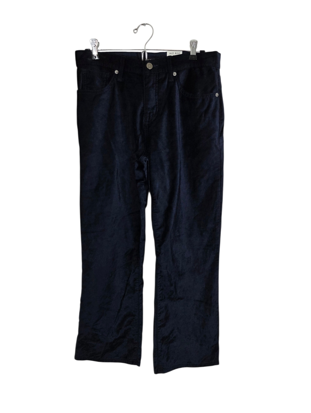 NWT Lucky Brand Mid Rise Crop Mini Boot Blue Velvet Pants Ava Style Size 29